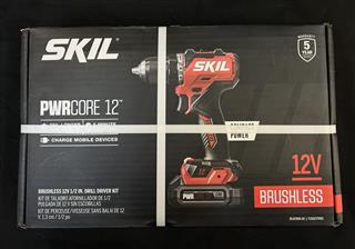 NEW SKIL PWR CORE 12™ BRUSHLESS 12V 1/2 IN. COMPACT DRILL DRIVER KIT